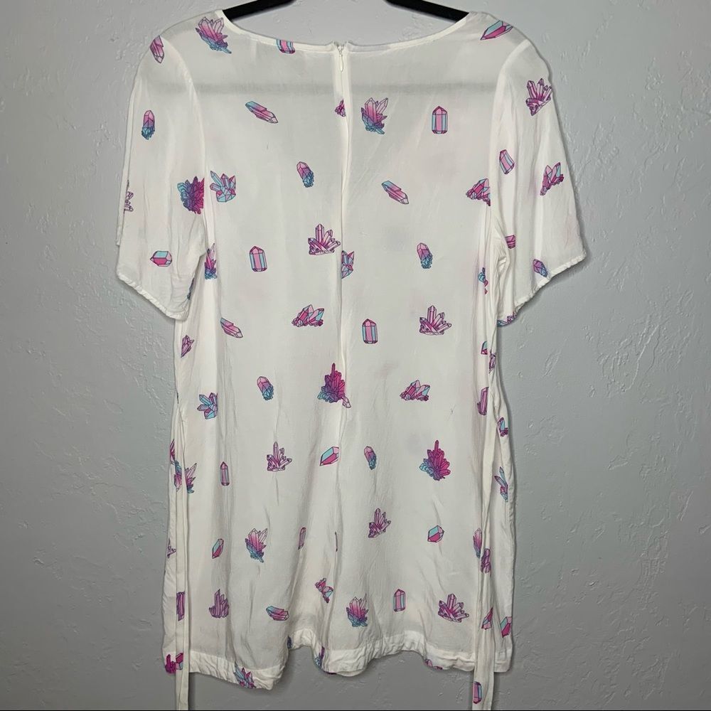 Sz Small Wildfox White Neon Purple Crystal Romper - Picture 7 of 12